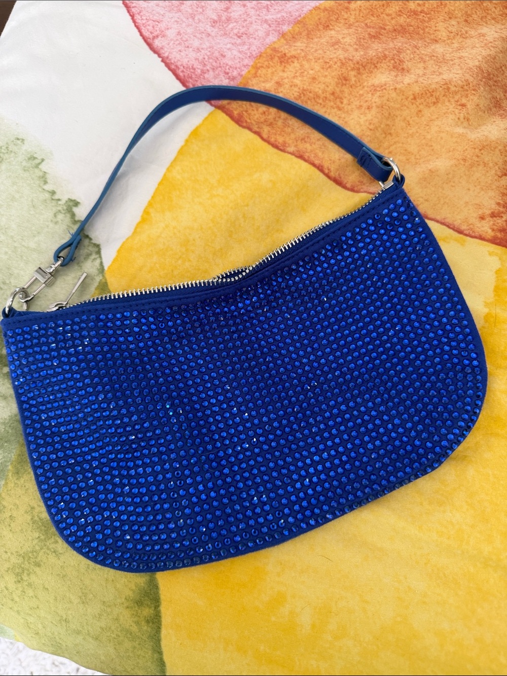 H&M Royal Blue Crystal-Embellished Wristlet